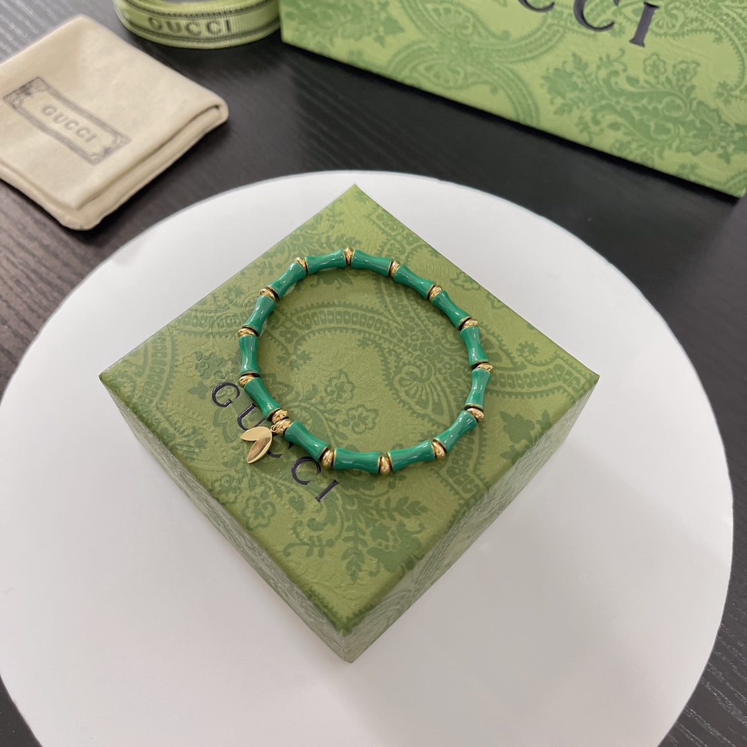 [TOP] GUCCI Bamboo Bracelet - Green