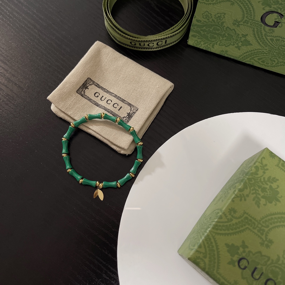 [TOP] GUCCI Bamboo Bracelet - Green