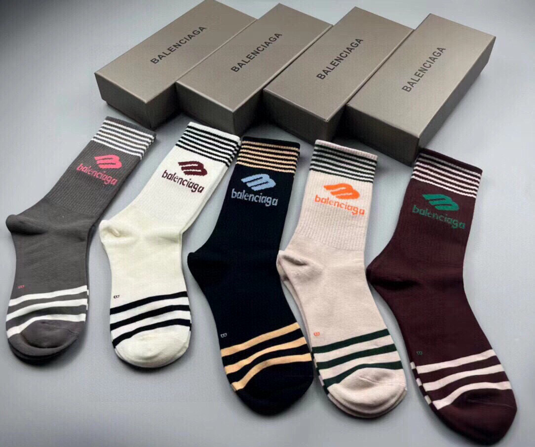 [TOP] BALENCIAGA Socks - 5 Pieces as a Set