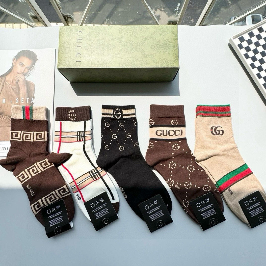 [TOP] GUCCI Socks - 5 Pieces as a Set