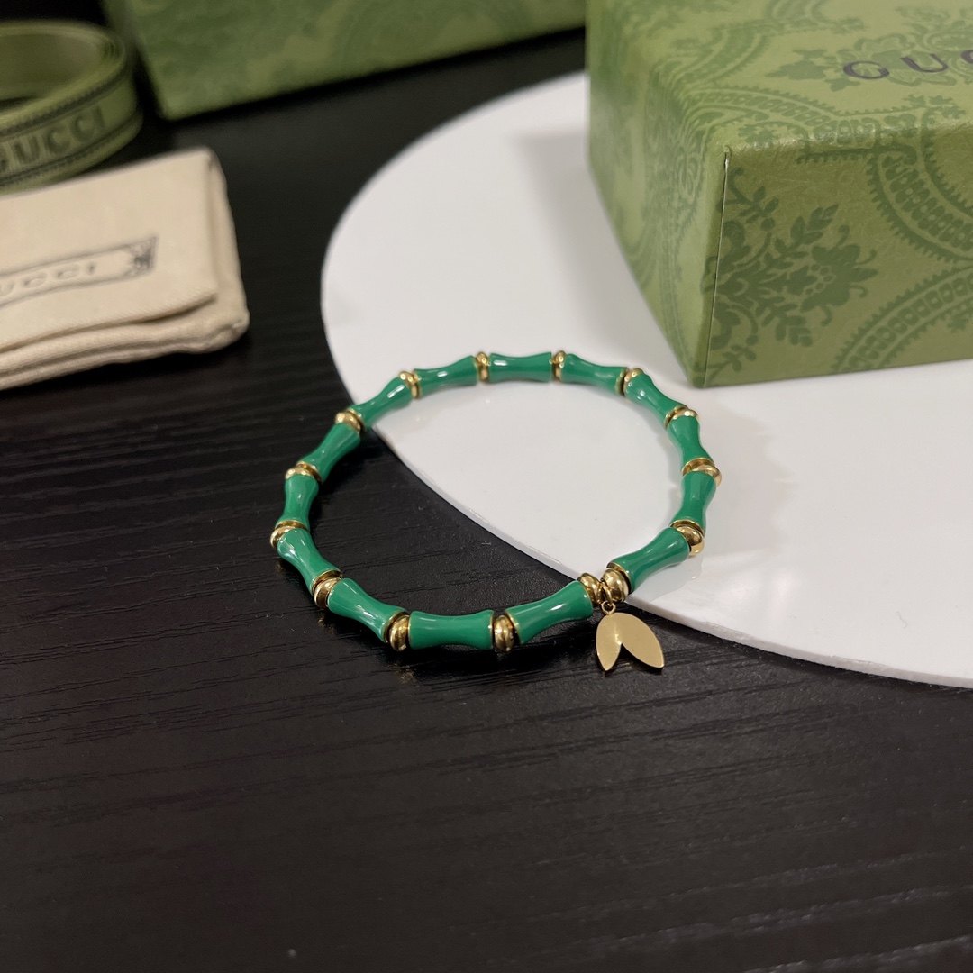[TOP] GUCCI Bamboo Bracelet - Green