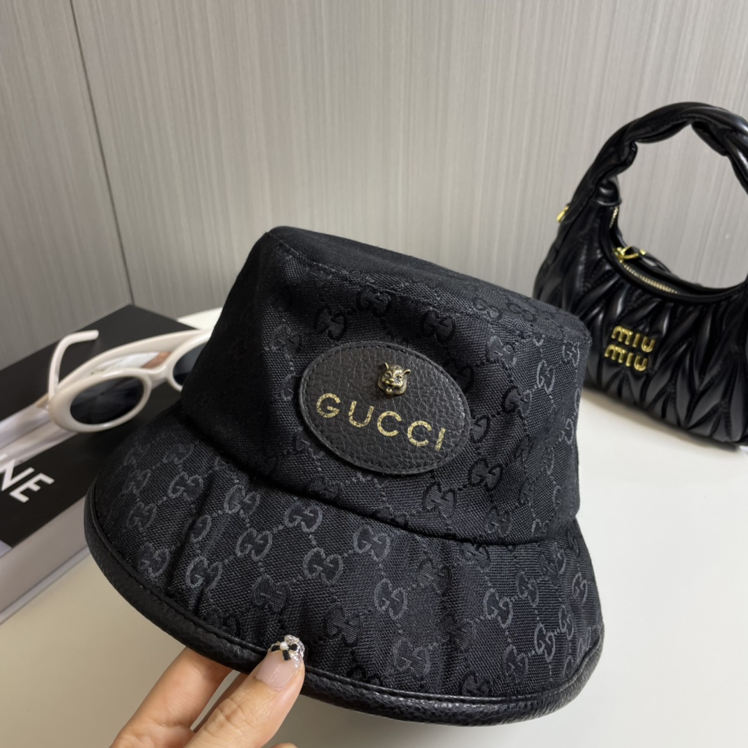 [TOP] GUCCI Supreme Bucket Hat with Logo - 2 Color