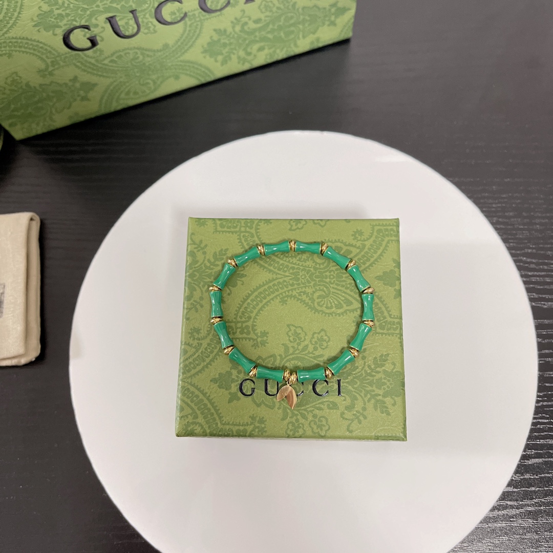[TOP] GUCCI Bamboo Bracelet - Green