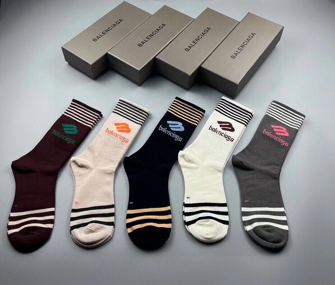 [TOP] BALENCIAGA Socks - 5 Pieces as a Set