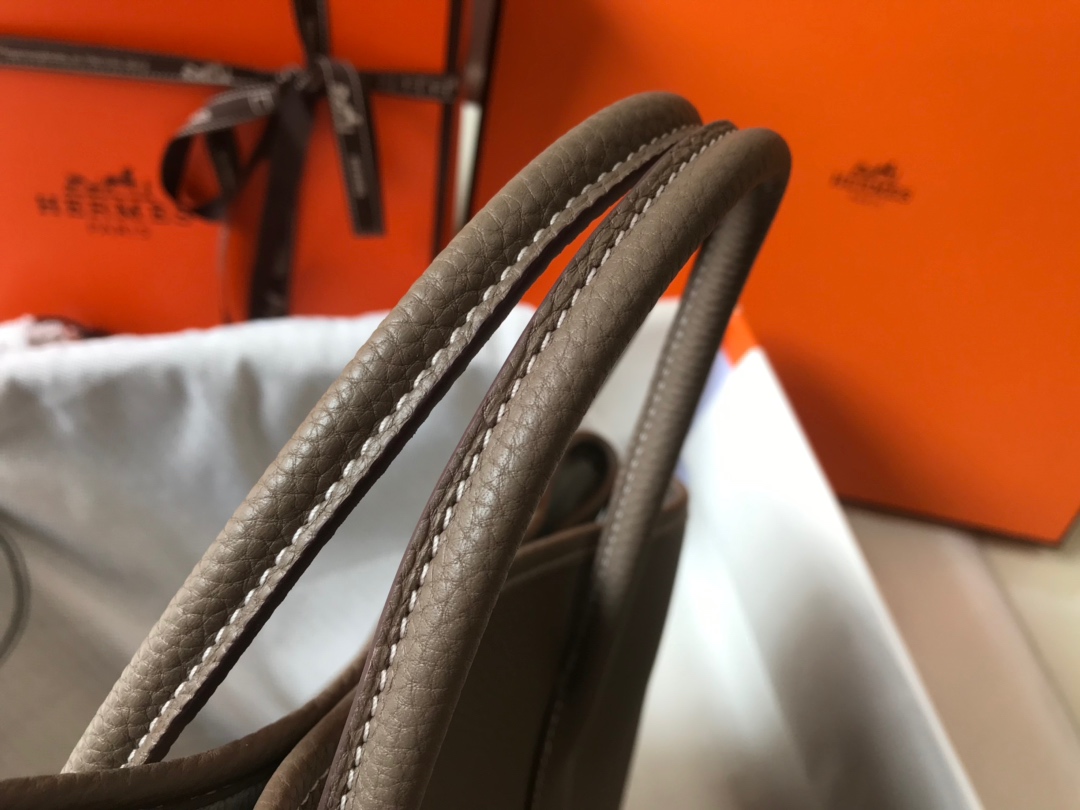 [TOP] HERMES Garden Party Bags Leather - Étoupe