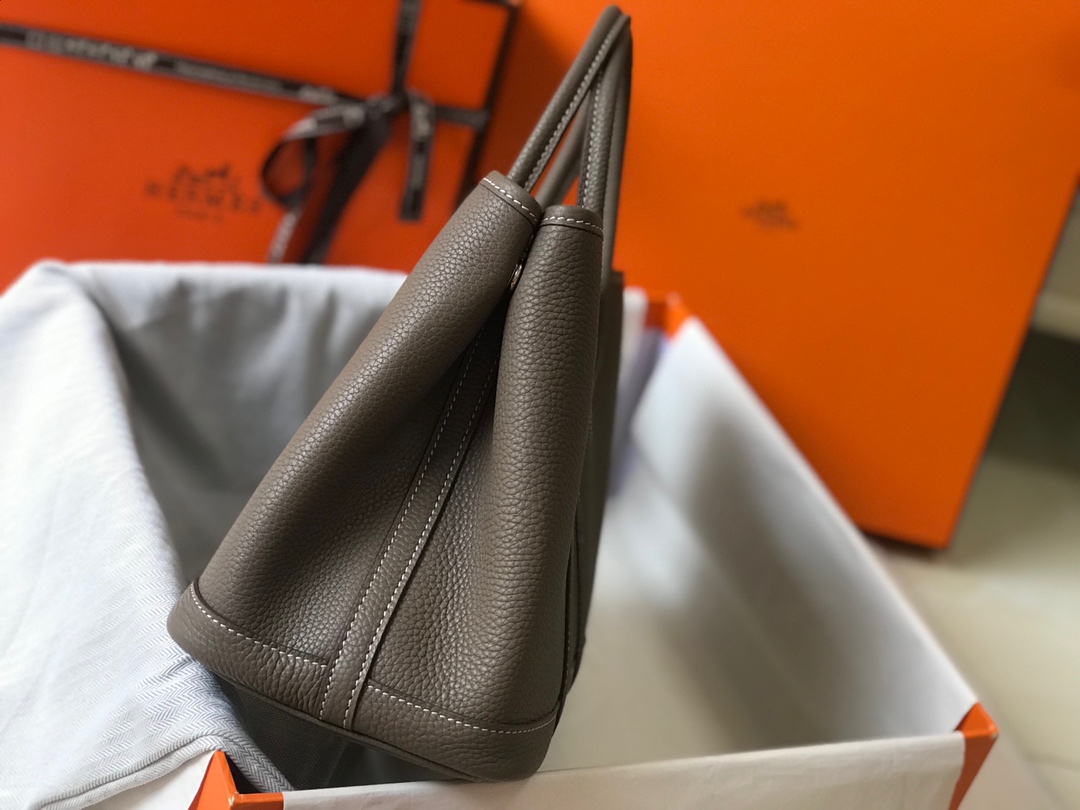 [TOP] HERMES Garden Party Bags Leather - Étoupe