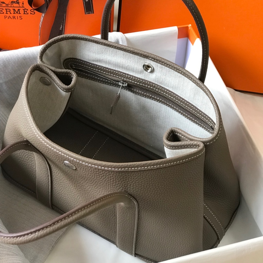 [TOP] HERMES Garden Party Bags Leather - Étoupe