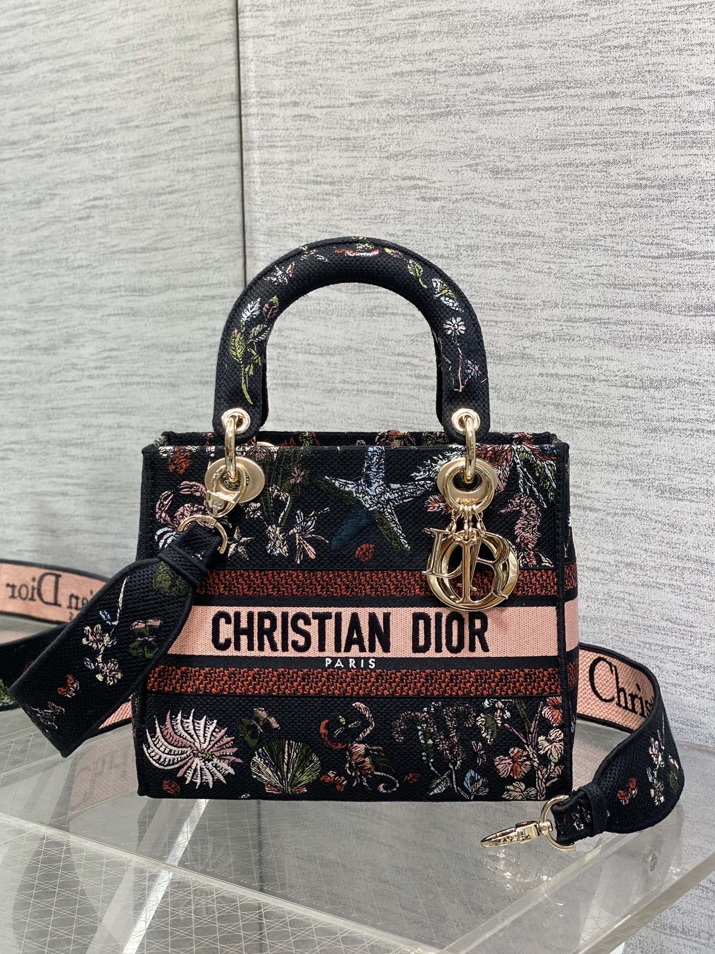 [TOP] Christian Dior Pattern Embroidery Bag 24x20x11cm - 3 Color