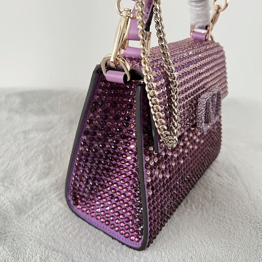 [TOP] VALENTINO Garavani Vsling Bag 19-13-9cm- Purple