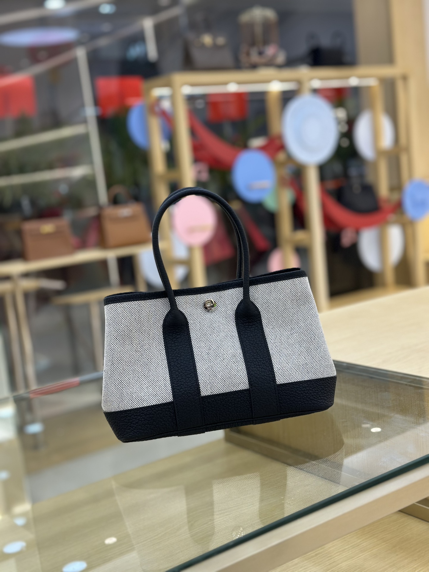 [TOP] HERMES Garden Party Bags Canvas With Leather 23cm - 13 Color