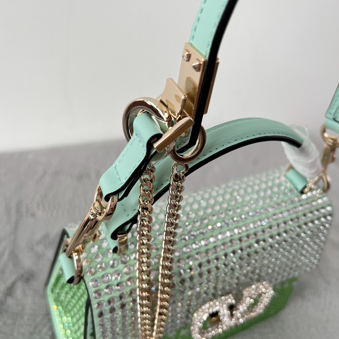 [TOP] VALENTINO Garavani Vsling Bag 19-13-9cm- Green