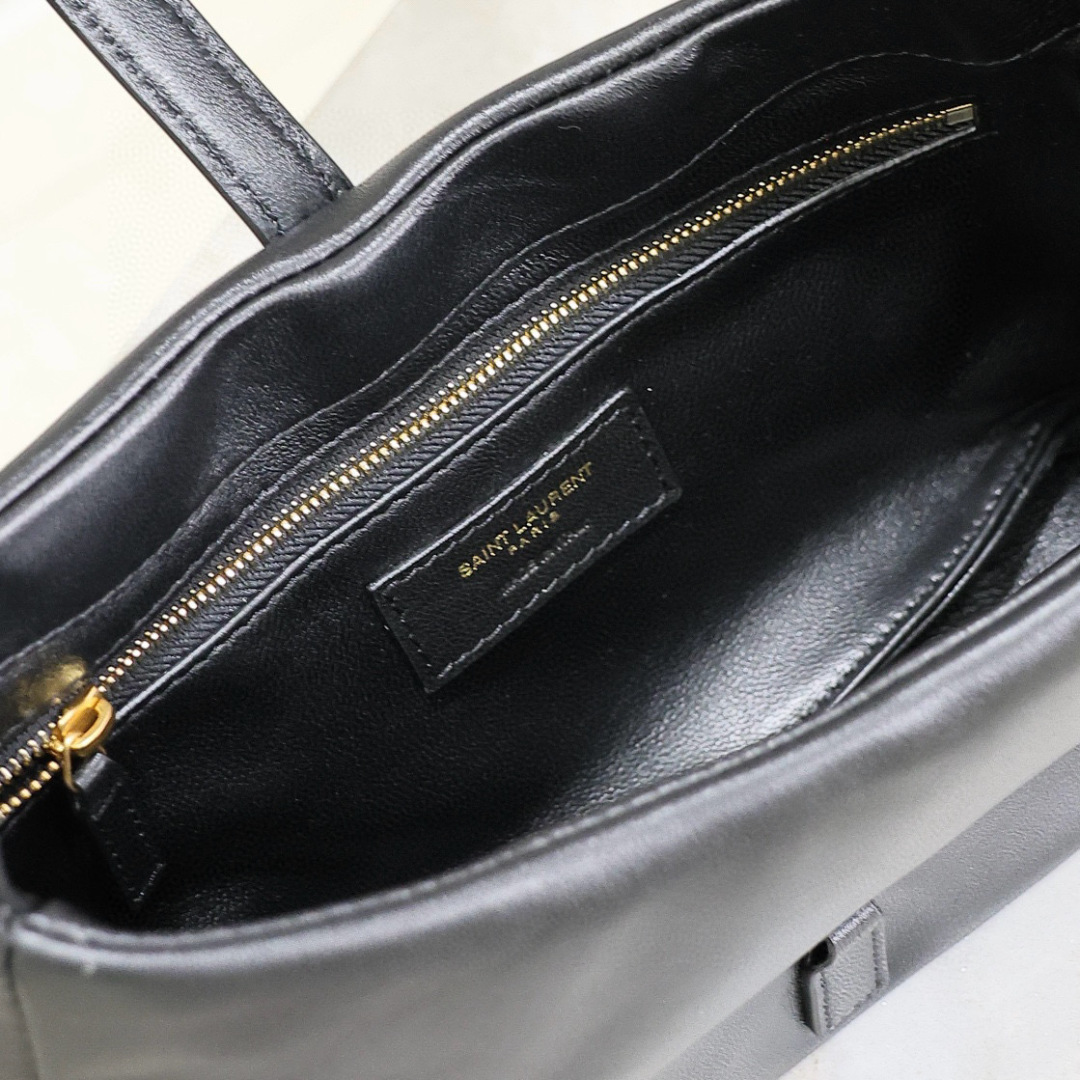 [TOP] Yves Saint Laurent YSL Le 5A7 Hobo Bag Sheepskin 25X14X6cm - Black&GHW