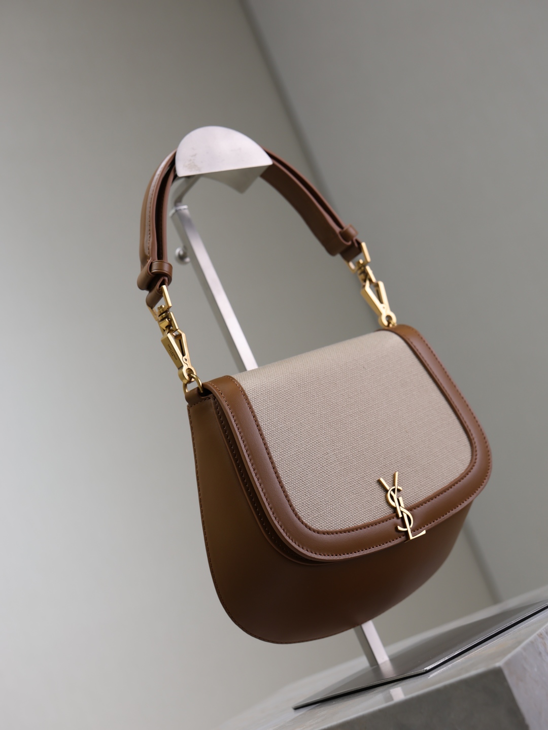 [TOP] Yves Saint Laurent YSL Voltaire Hobo/Crossbody Bag 17.5x21x8cm - Beige