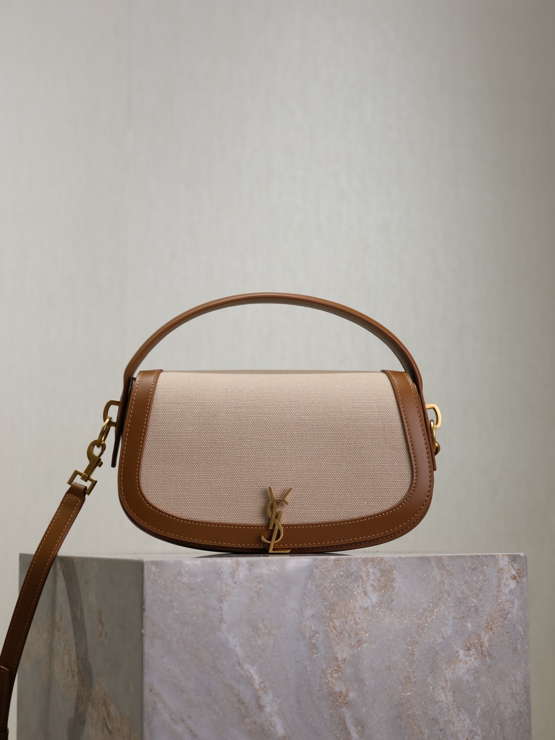 [TOP] Yves Saint Laurent YSL Voltaire Handbag/Crossbody Bag 24×15×5cm - Beige