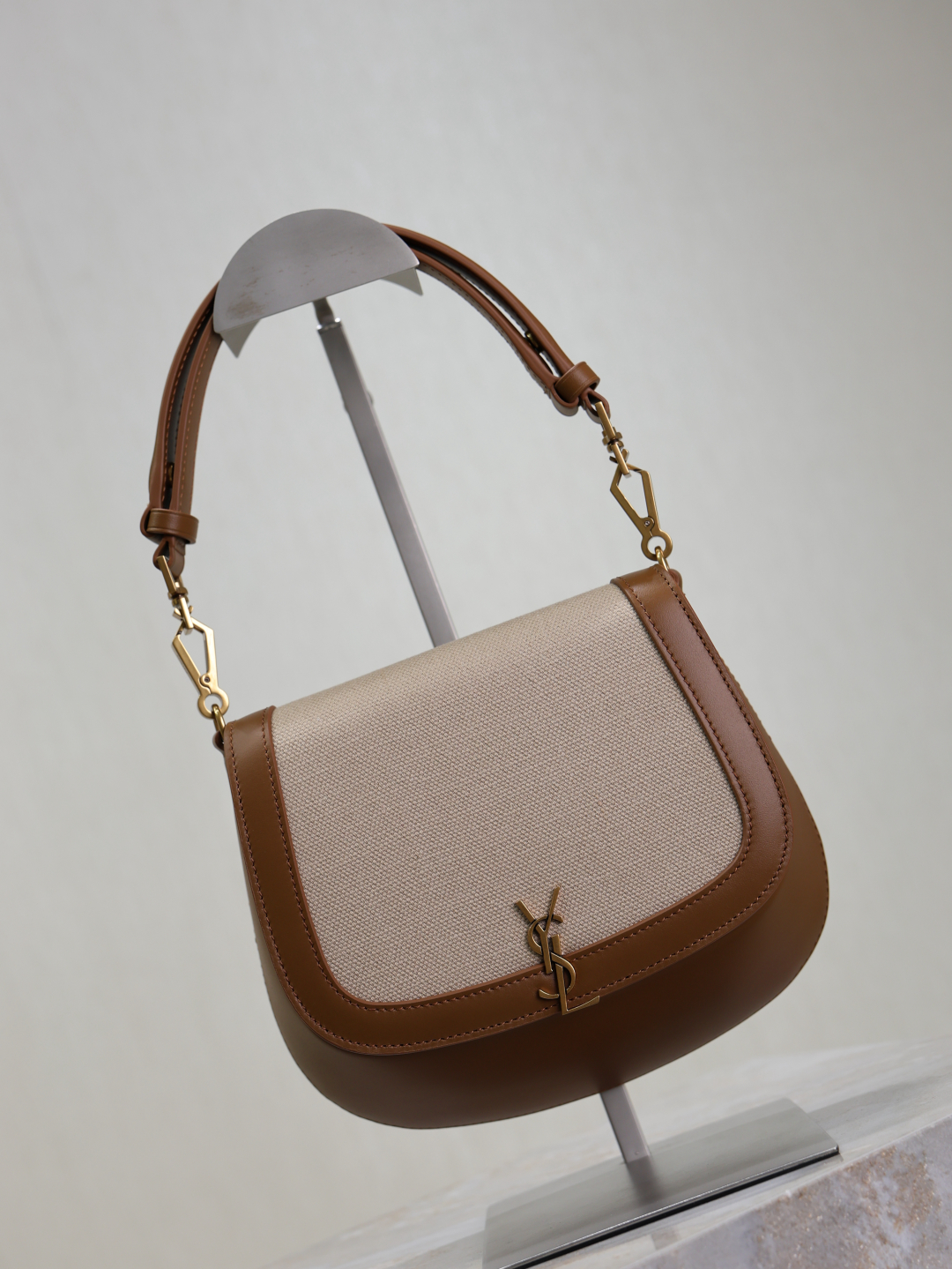 [TOP] Yves Saint Laurent YSL Voltaire Hobo/Crossbody Bag 17.5x21x8cm - Beige