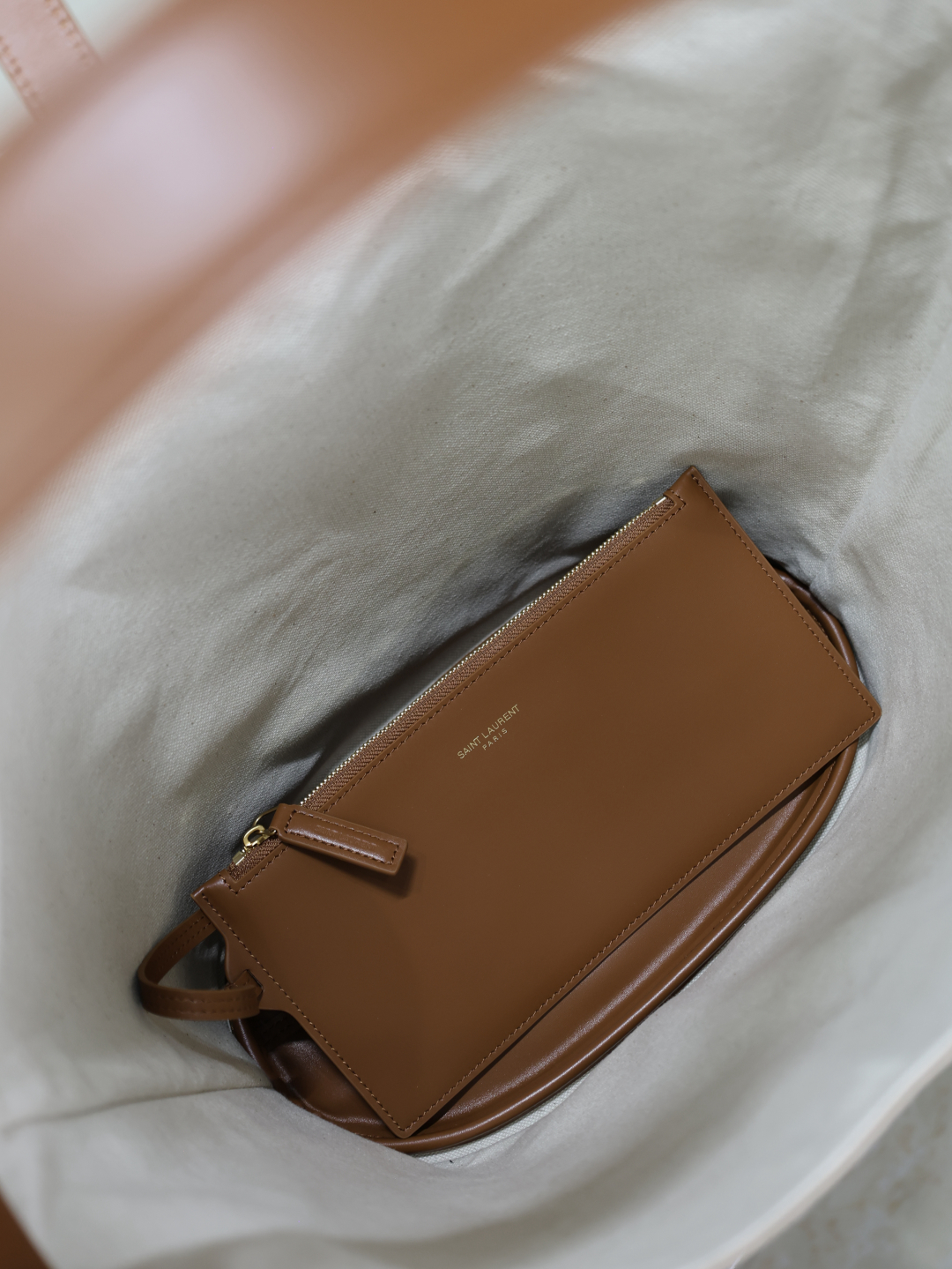 [TOP] Yves Saint Laurent YSL Le 5A7 Large Bucket Underarm Bag 26×31.5×13.5cm - Beige