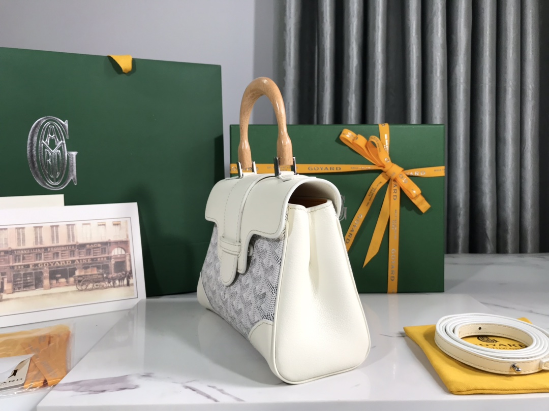 [TOP] Goyard Mini Saigon Bag 20x14.5×9cm  - White&Gray