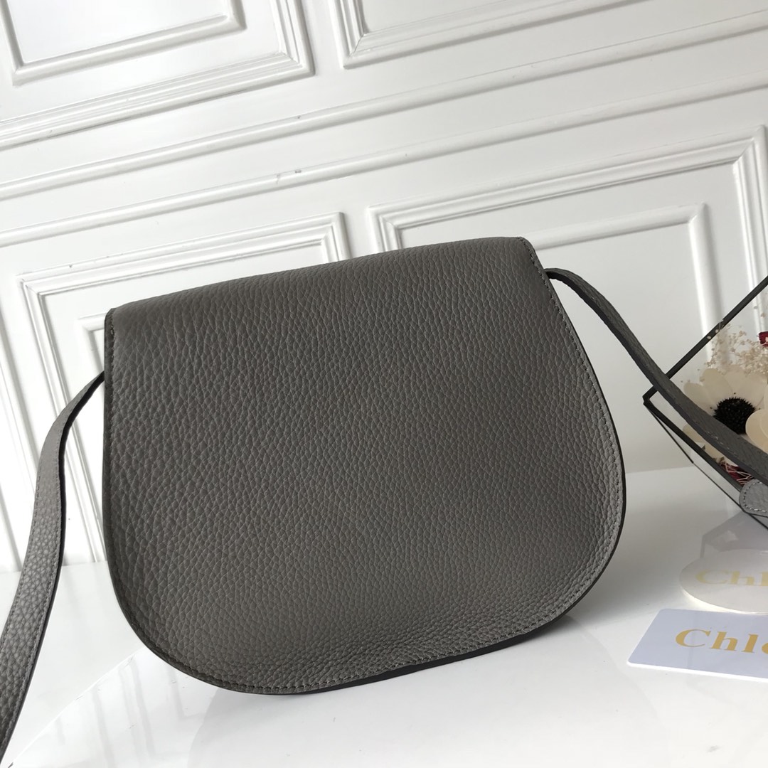 [TOP] Chloe Marcie Bag Cowhide 19*16*9cm- Gray
