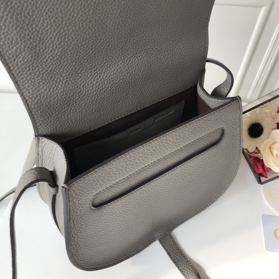 [TOP] Chloe Marcie Bag Cowhide 19*16*9cm- Gray