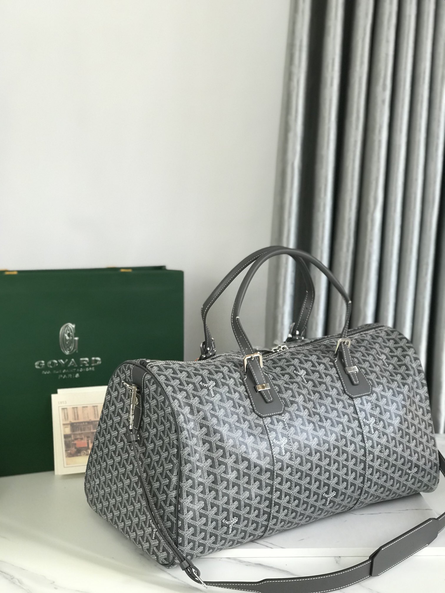 [TOP] Goyard Boston Travel Bag 50*25*30cm - Gray