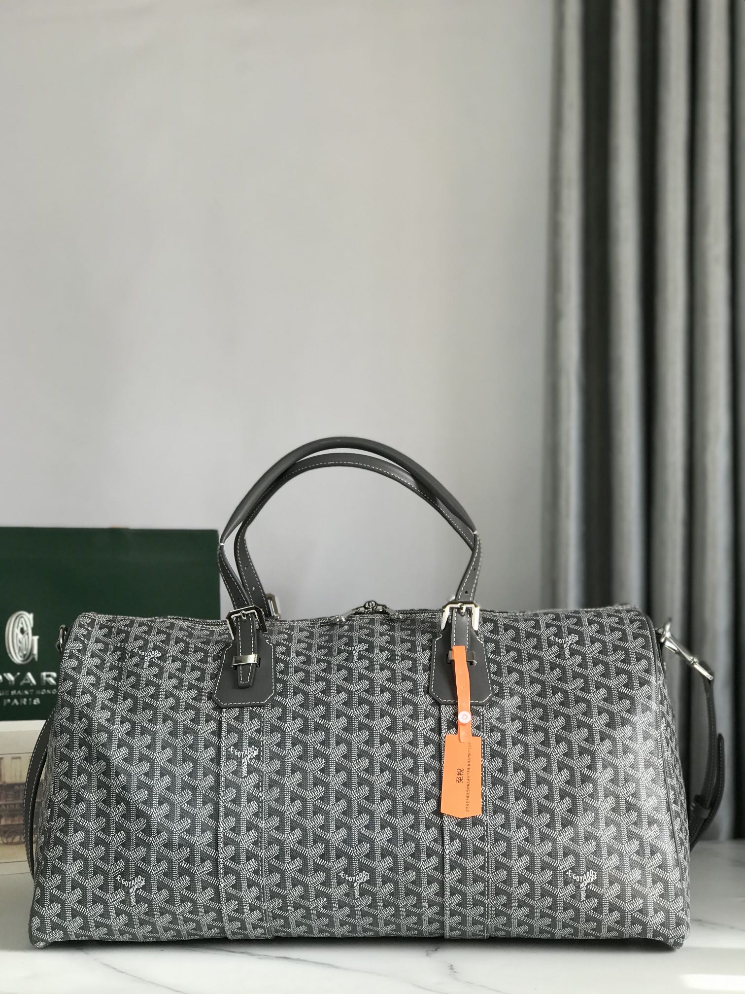 [TOP] Goyard Boston Travel Bag 50*25*30cm - Gray
