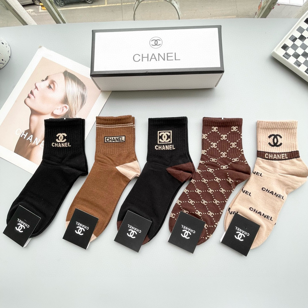 [TOP] CHANEL Socks - 5 Pieces as a Set
