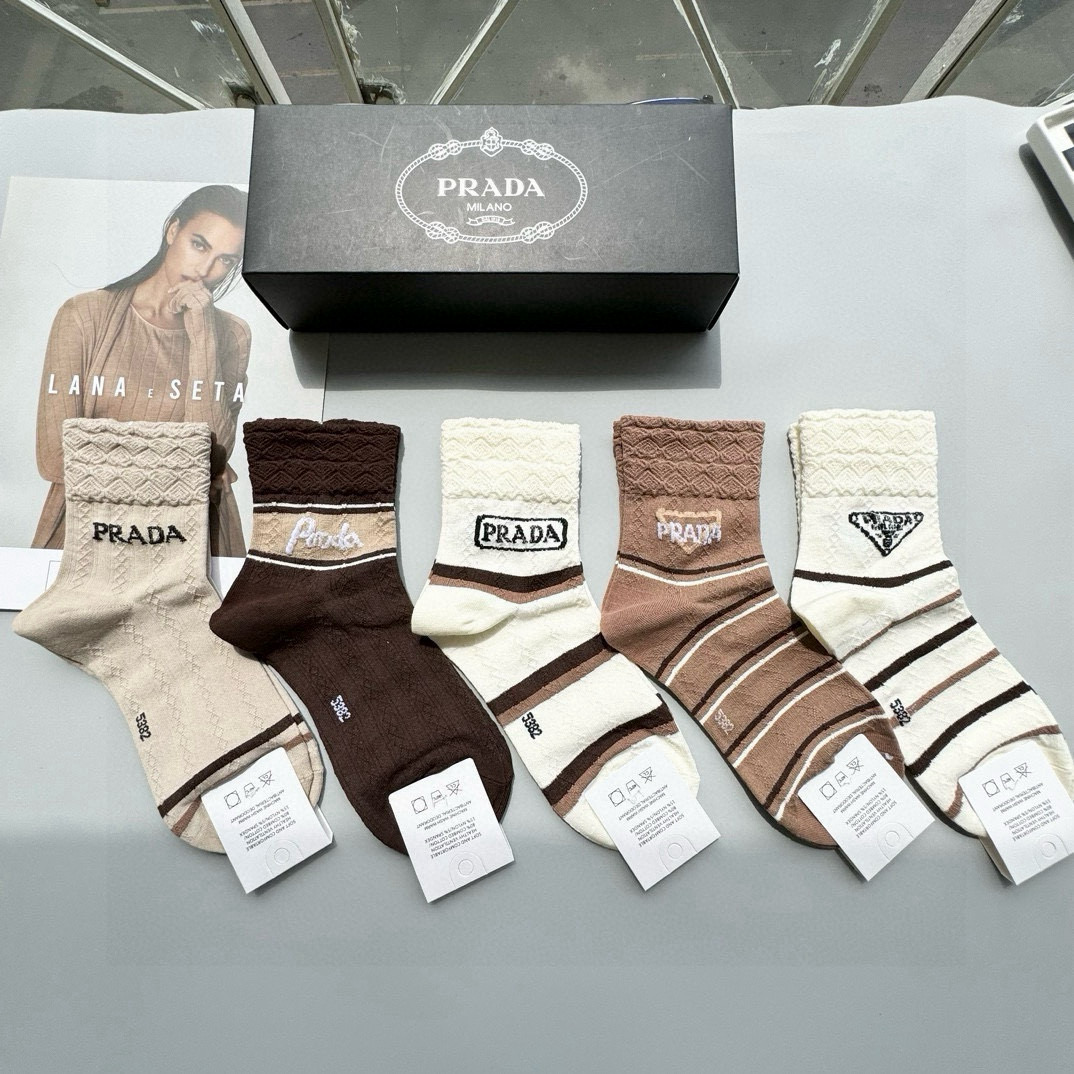 [TOP] PRADA Socks - 5 Pieces as a Set