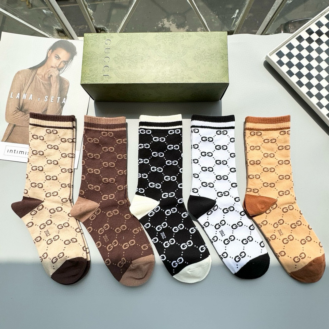 [TOP] GUCCI Socks - 5 Pieces as a Set