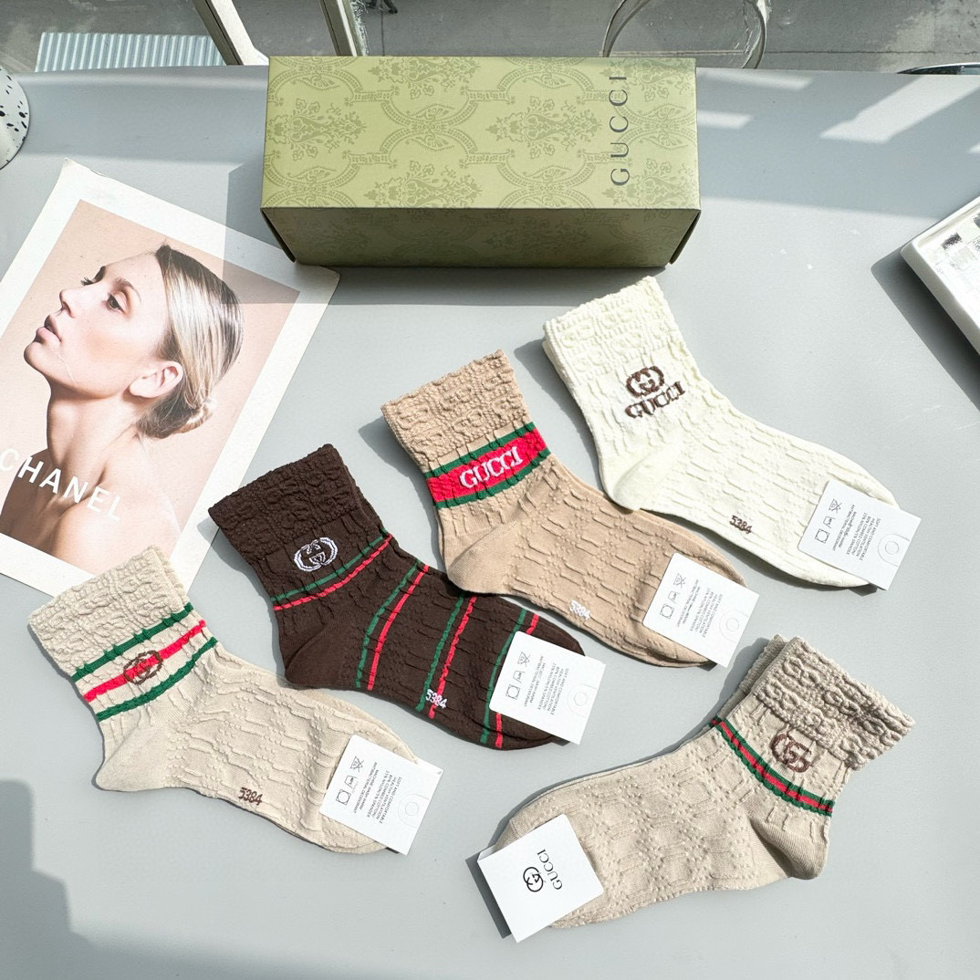 [TOP] GUCCI Socks - 5 Pieces as a Set