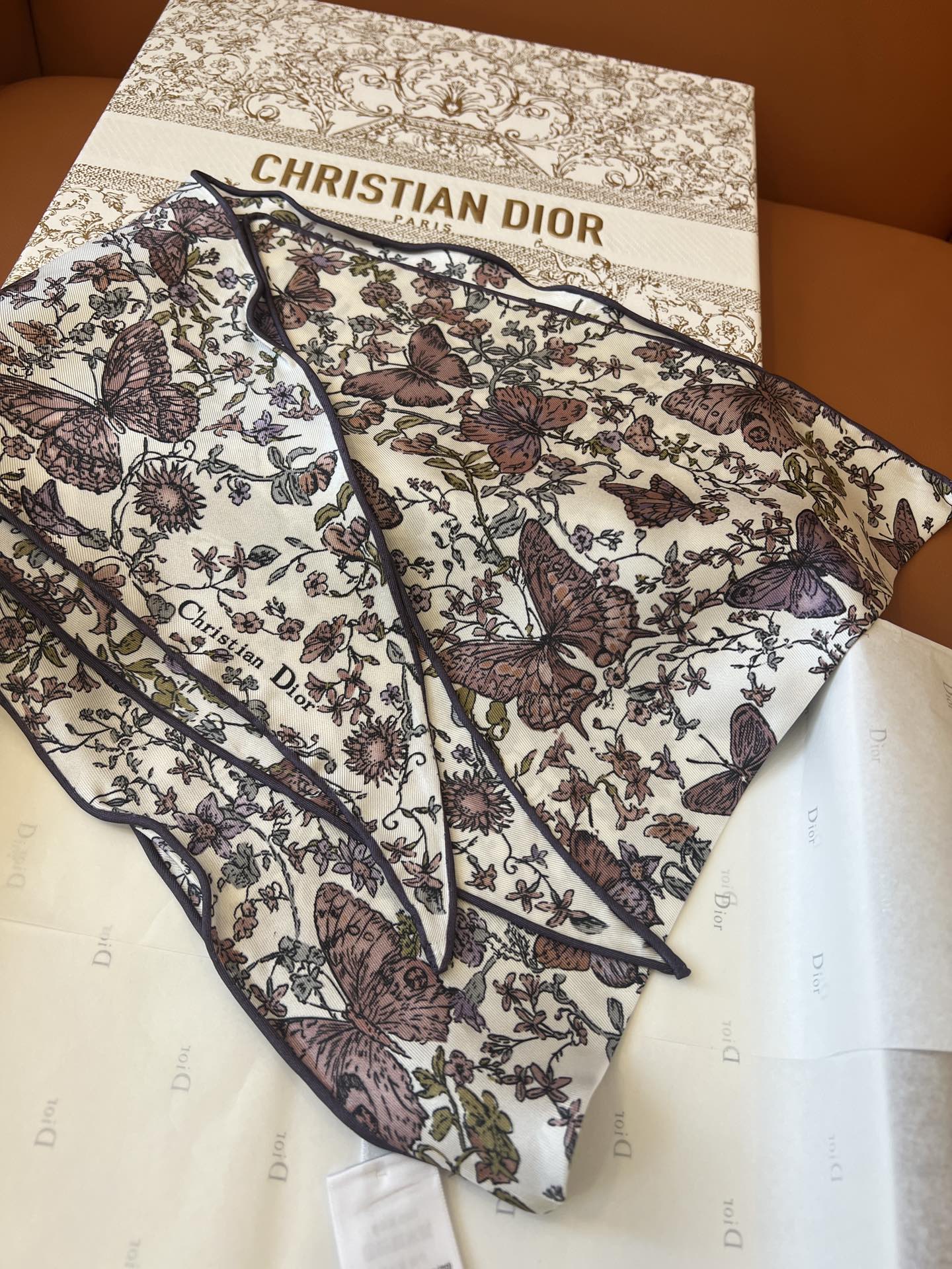 [TOP] Christian Dior Scarf 35x110cm - Purple