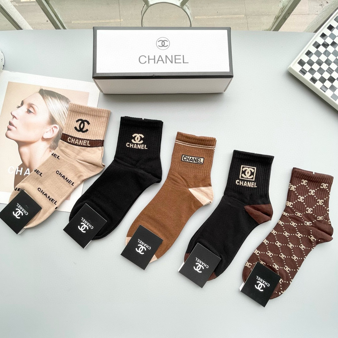 [TOP] CHANEL Socks - 5 Pieces as a Set
