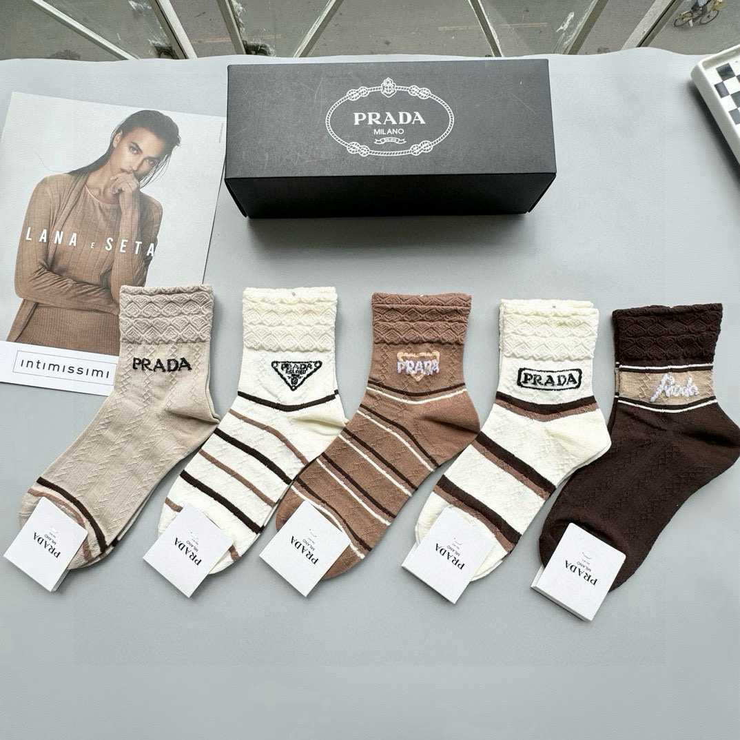 [TOP] PRADA Socks - 5 Pieces as a Set