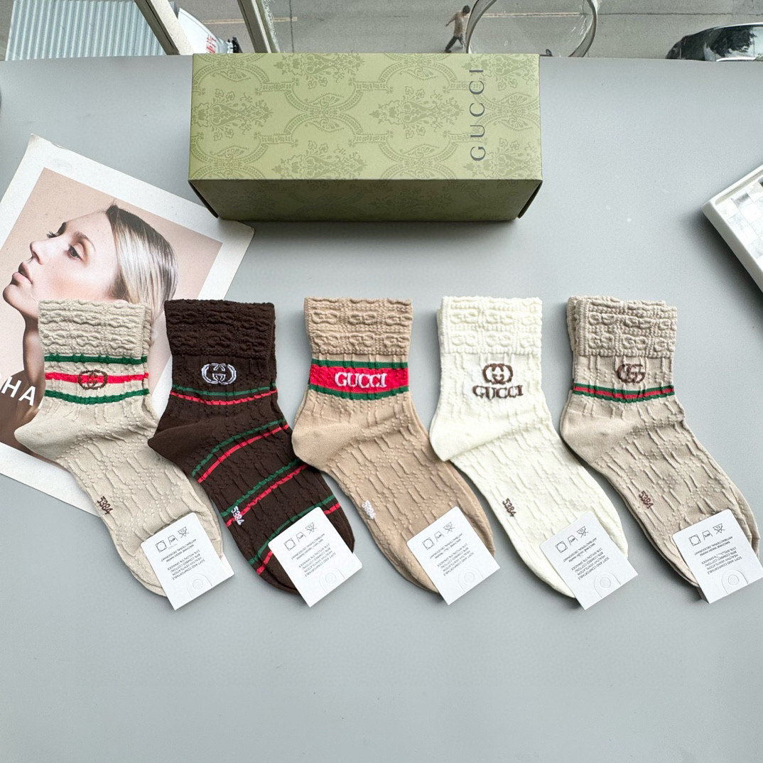 [TOP] GUCCI Socks - 5 Pieces as a Set