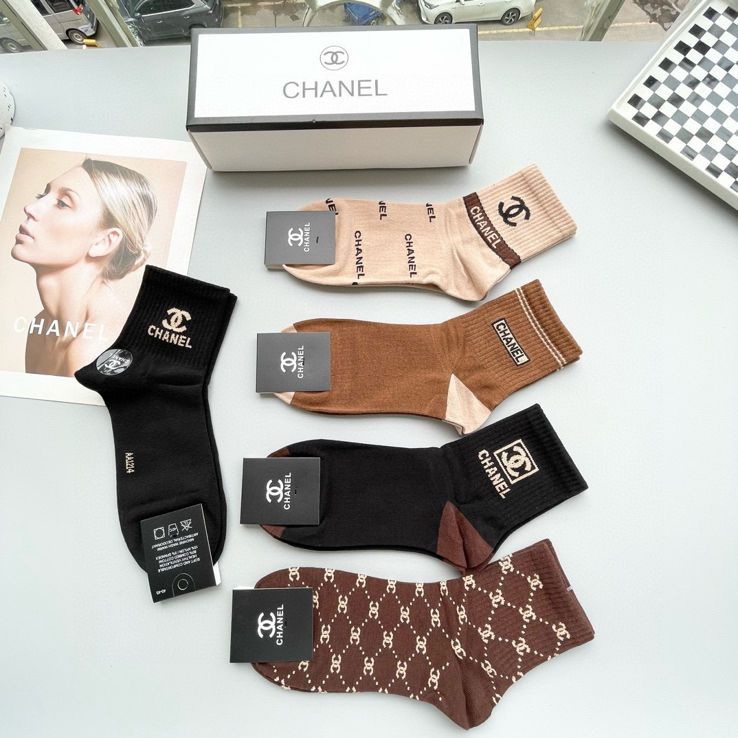 [TOP] CHANEL Socks - 5 Pieces as a Set