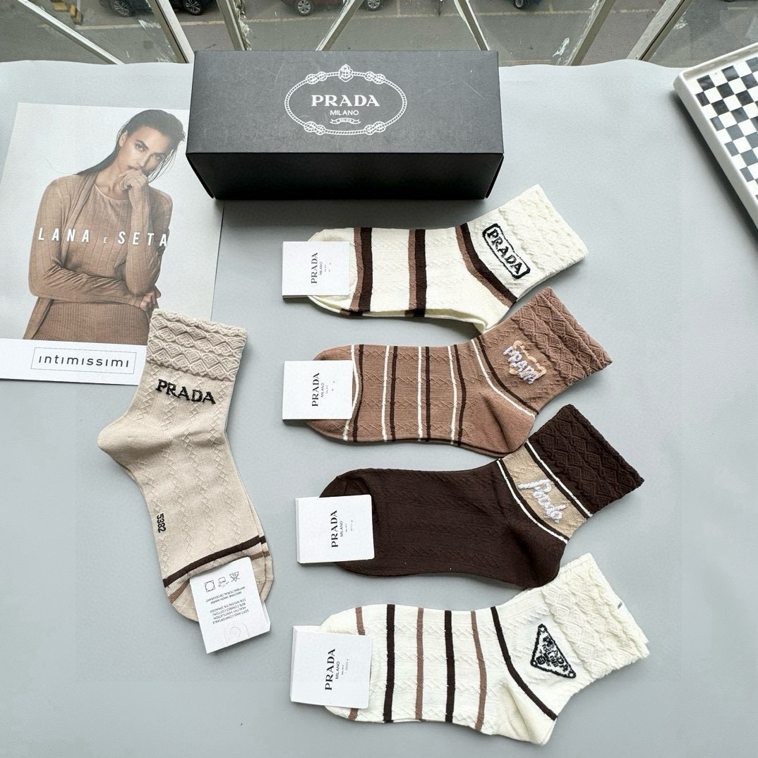 [TOP] PRADA Socks - 5 Pieces as a Set