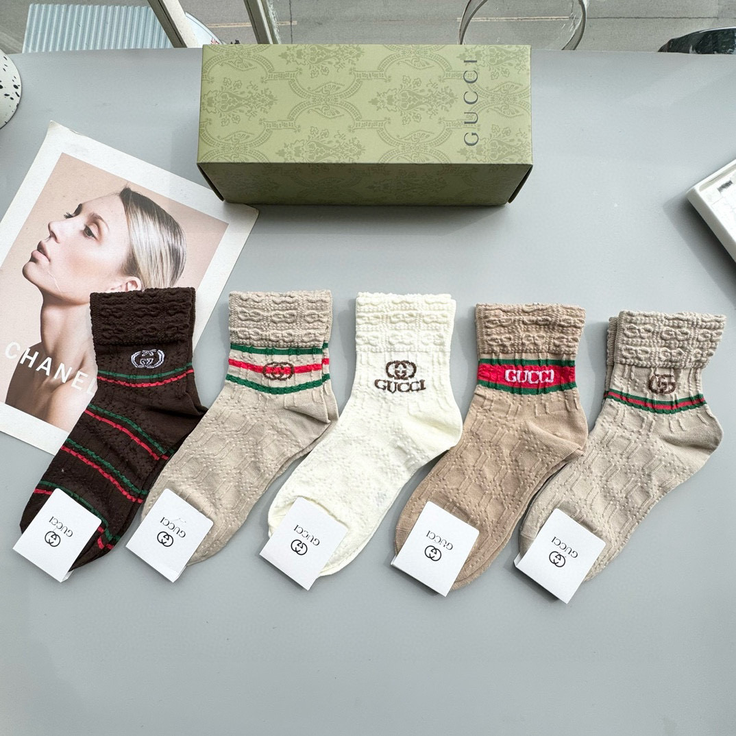 [TOP] GUCCI Socks - 5 Pieces as a Set