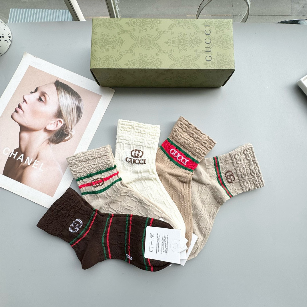 [TOP] GUCCI Socks - 5 Pieces as a Set