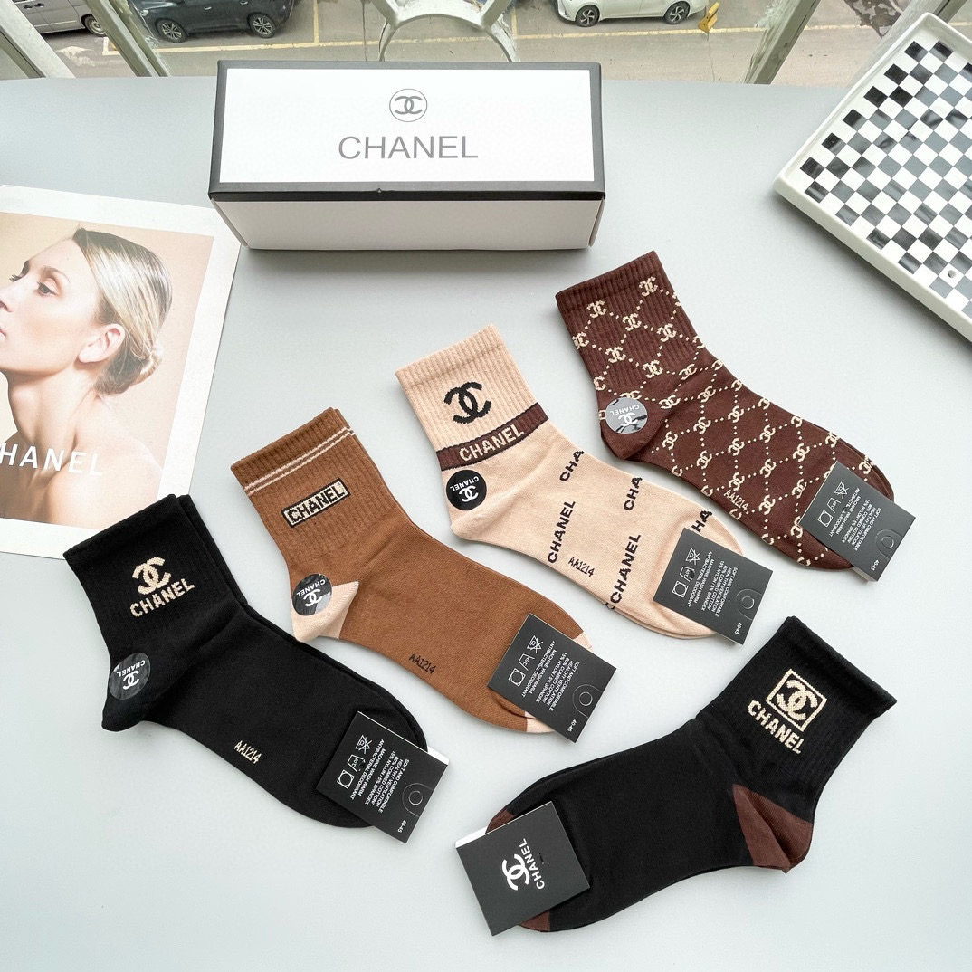 [TOP] CHANEL Socks - 5 Pieces as a Set