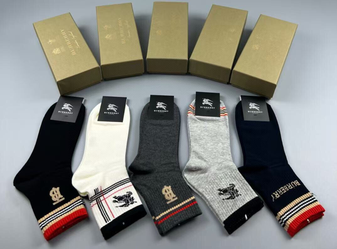 [TOP] BURBERRY Socks - 5 Pieces as a Set