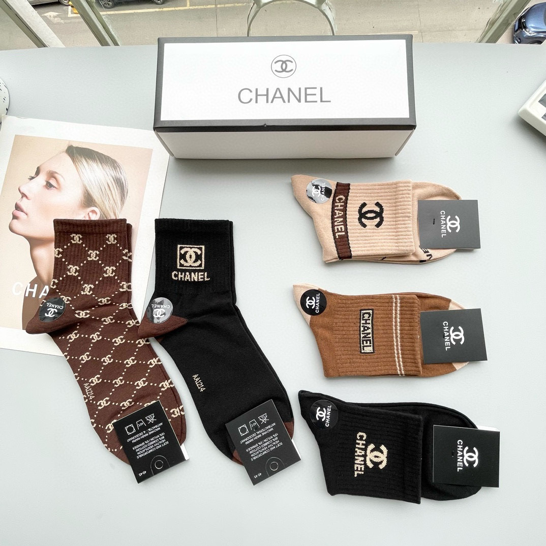 [TOP] CHANEL Socks - 5 Pieces as a Set