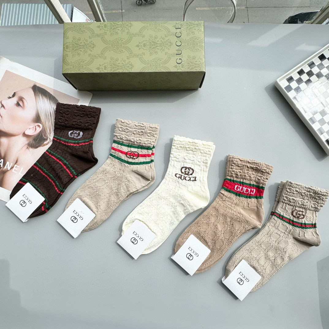 [TOP] GUCCI Socks - 5 Pieces as a Set