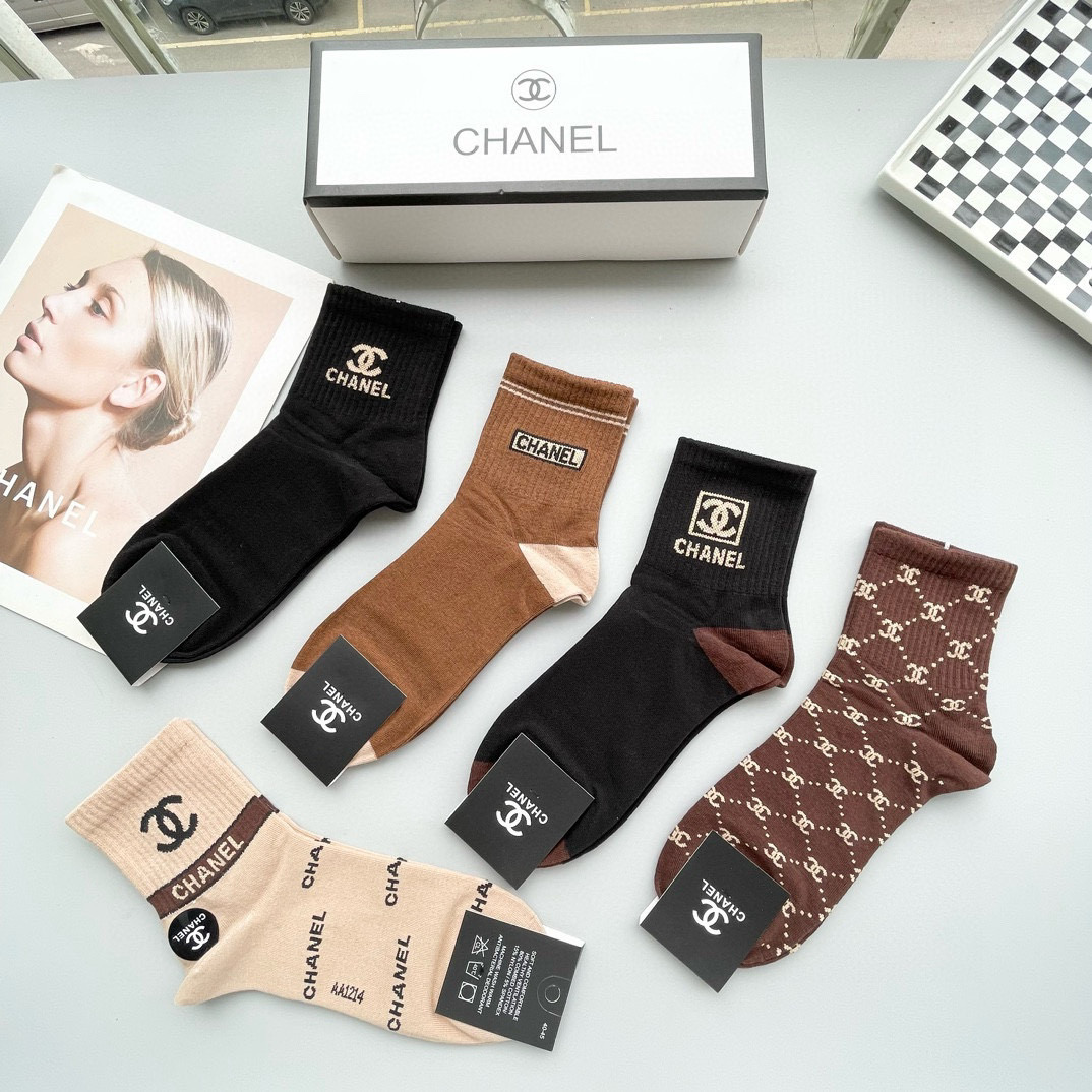 [TOP] CHANEL Socks - 5 Pieces as a Set