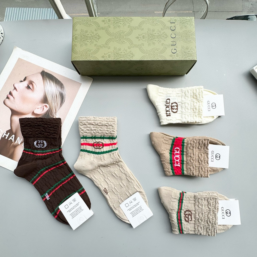 [TOP] GUCCI Socks - 5 Pieces as a Set