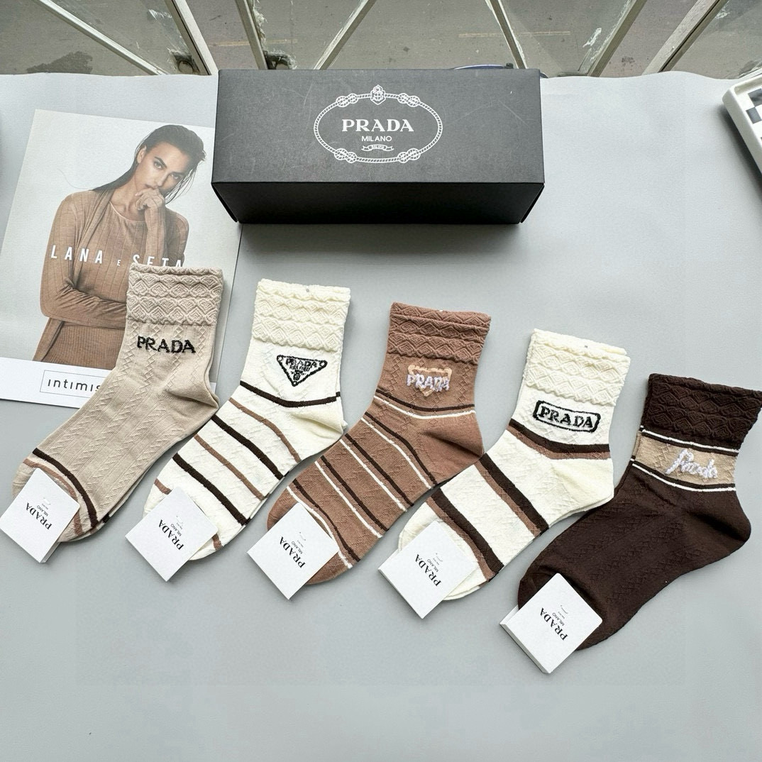 [TOP] PRADA Socks - 5 Pieces as a Set