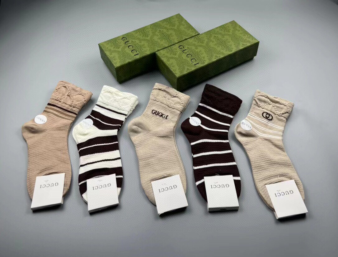 [TOP] GUCCI Socks - 5 Pieces as a Set