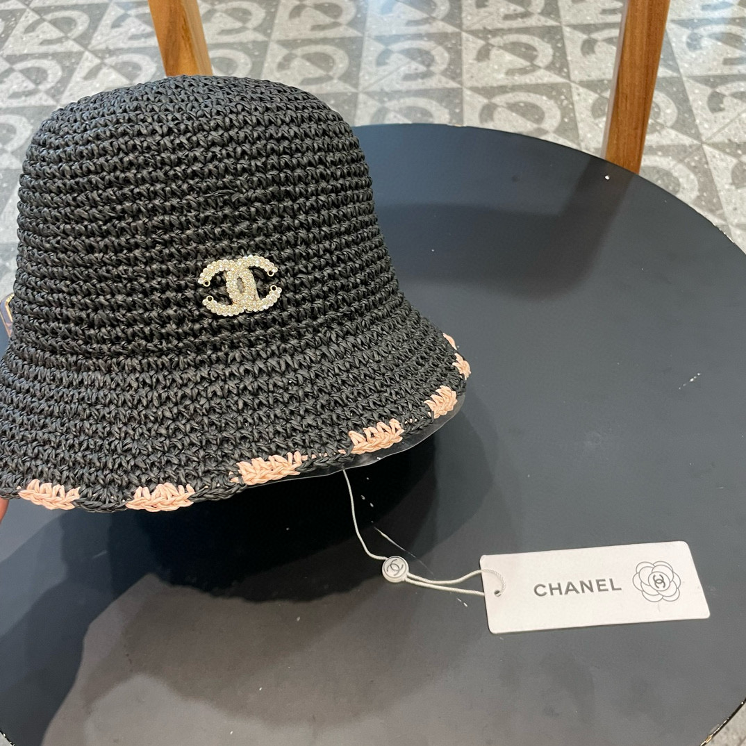 [TOP] CHANEL Woven Straw Hat - 3 Colors