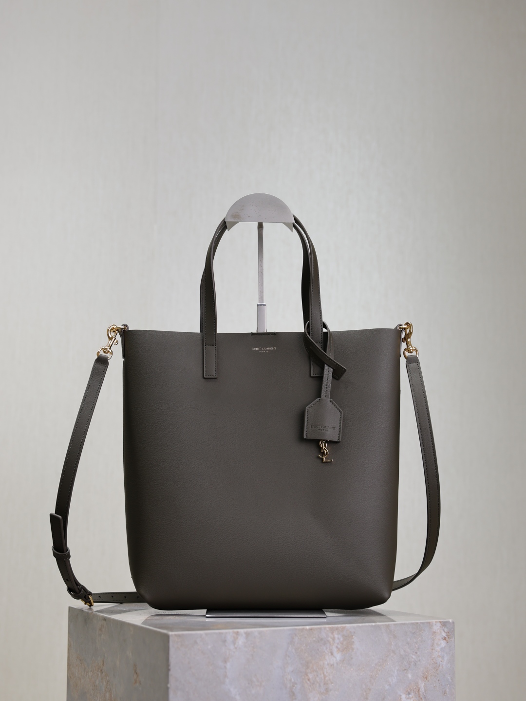 [TOP] Yves Saint Laurent YSL Shopping Tote Bag 25/32.5/38cm - Dark Green