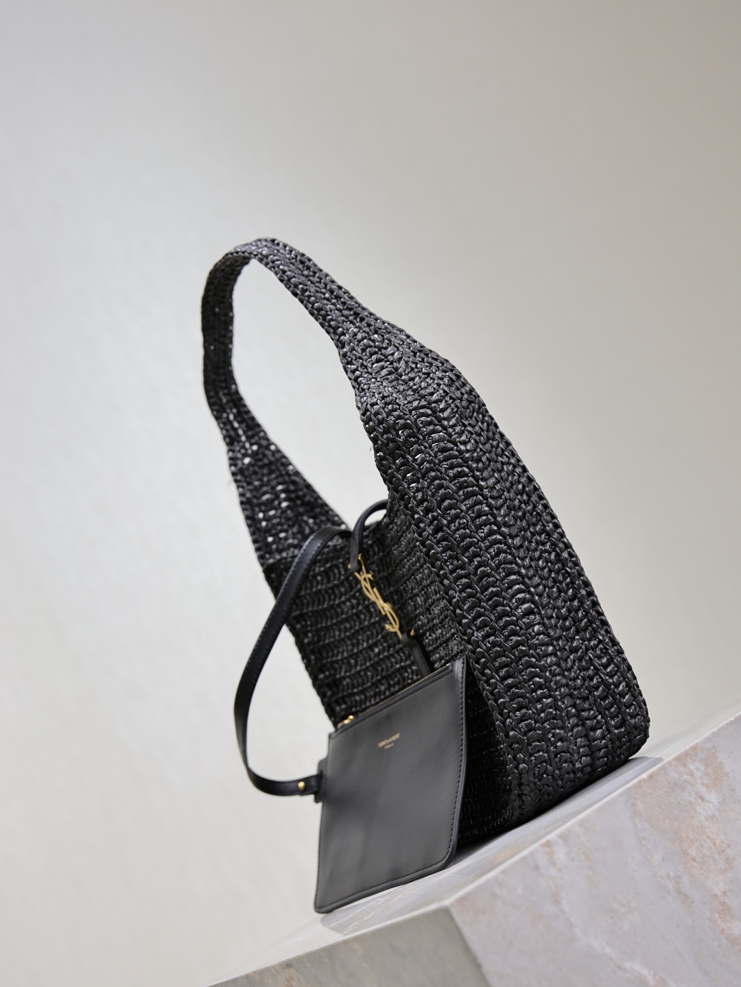 [TOP] Yves Saint Laurent YSL LE 5A7 Bag Weave Underarm Bags 23×22×8.5cm - Black