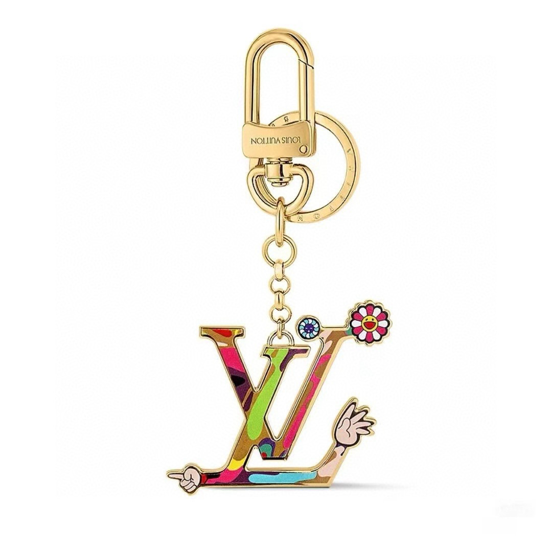 [TOP] Louis Vuitton LV ×TM Iconic Supertlat Key Chain  - Gold