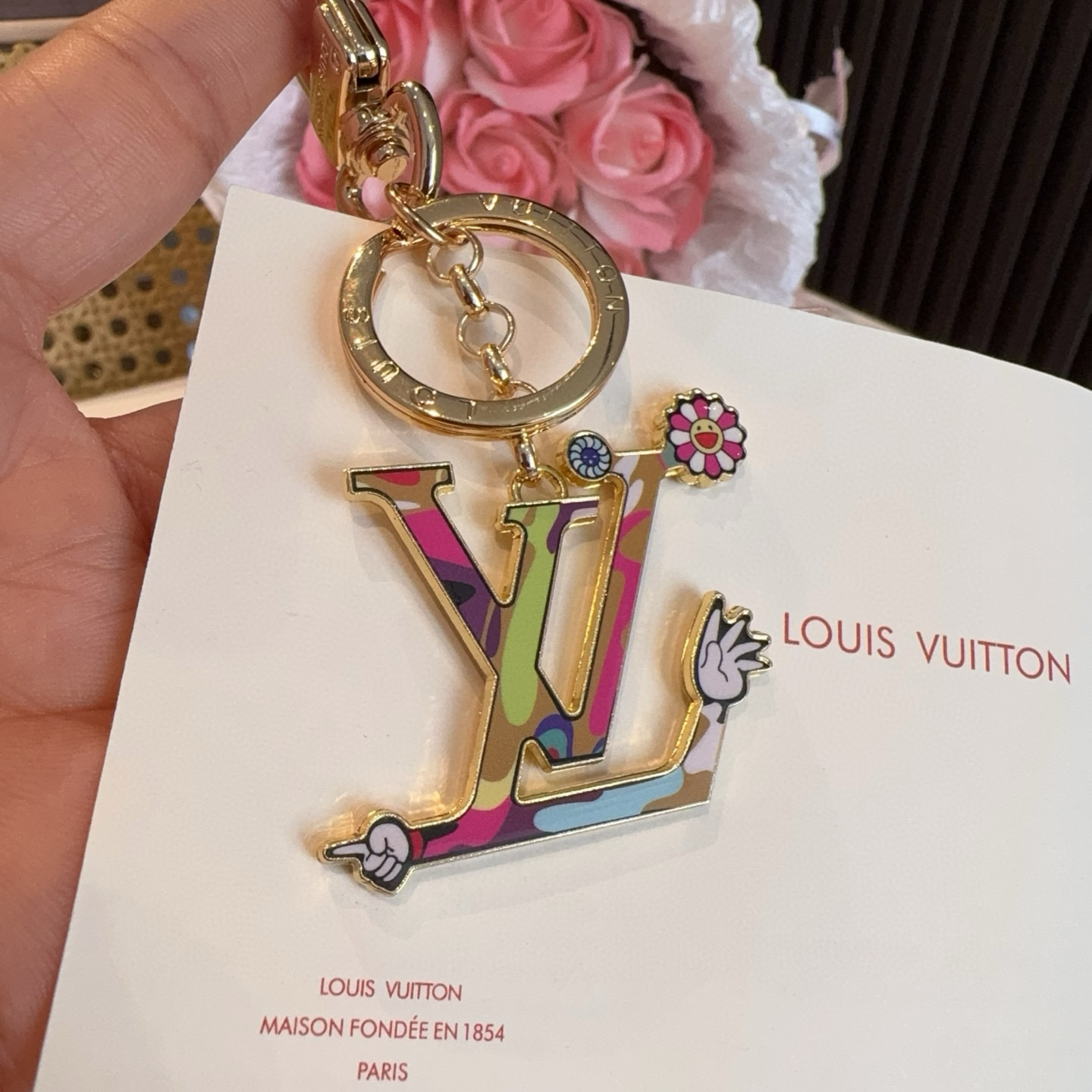 [TOP] Louis Vuitton LV ×TM Iconic Supertlat Key Chain  - Gold